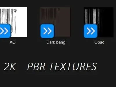 Realistic 3D Long PonyTail Dark Brown Low-poly 3D model