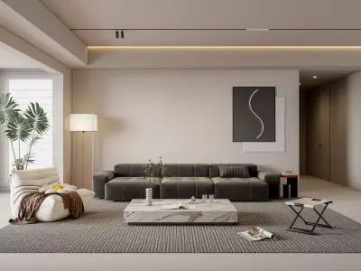 Minimalist Modern Living Room 122 3D model