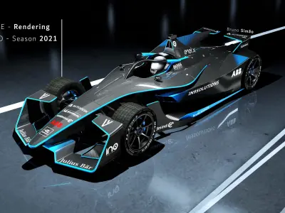 e formula racing car 3D model