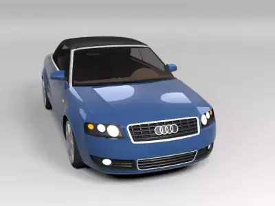 AUDI A4 CABRIO CLOSED LOWPOLY Low-poly 3D model