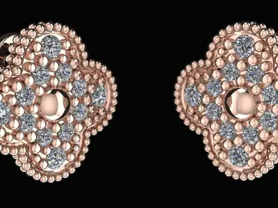 Van Cleef earring 3d printing model 3D print model