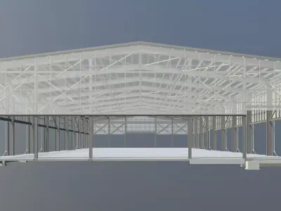 Glasshouse under construction 3D model