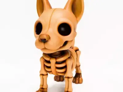 Doberman Minimalist Skeletal toy 3D print model