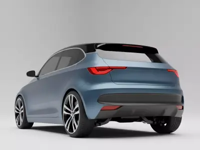 Modern Compact Hatchback Concept Low-poly 3D model