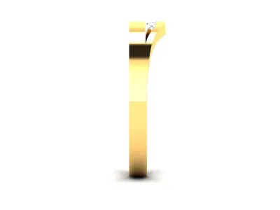 Band 3dm Render Details gold ring with diamond 3D print model