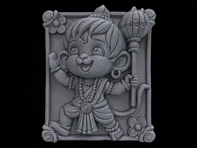 cute hanuman 3dmodel cnc carvings  3D print model