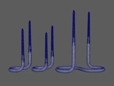 candleholder mars brass 3D model