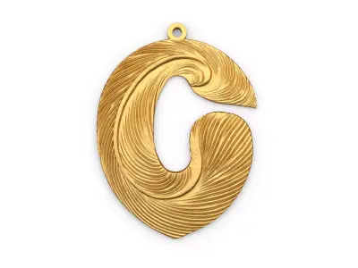 Alphabet Letter C Pendant  3D print model