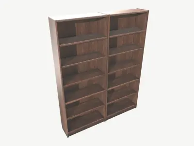 Wooden Bookshelf Low Poly PBR Game Ready Asset  Low-poly 3D model