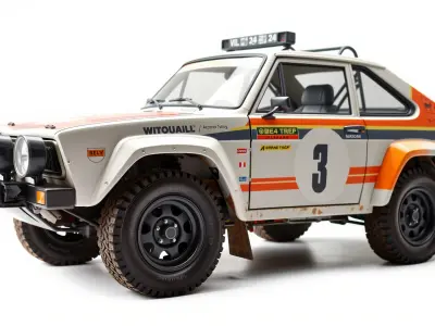 Retro Rally Car Model Pack with Aerodynamic Frame and Off-Roa... Low-poly 3D model