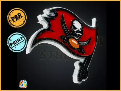 Tampa Bay Buccaneers logo - Cinematic - 3D print 3D model