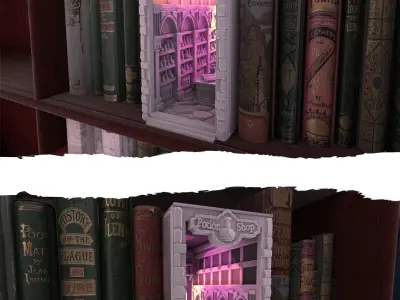 Potion Shop Booknook 3D print model