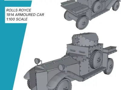 Rolls-Royce 1914 Armoured Car 3D print model