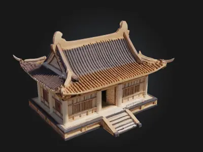 Ancient Pavilion Model  A Timeless Shelter of Elegance  3D model
