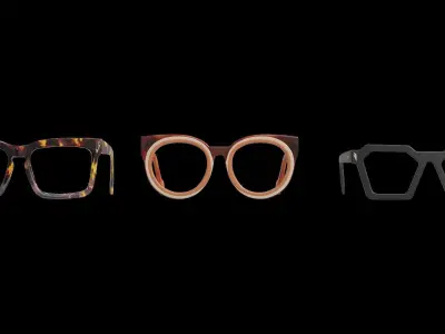 Set Of Colorful Glasses 2 3D model