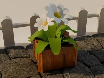 Flowers Pack Free low-poly 3D model