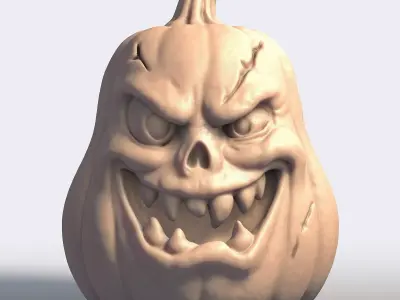 Monster Pumpkin Halloween Sculpture 3D print model