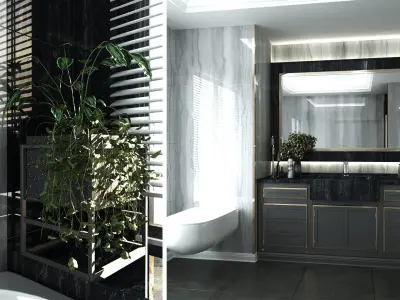 bathroom interior scene 012 Low-poly 3D model