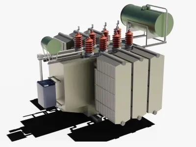 Power Transformer Low-poly 3D model