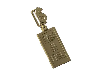 Dollar bail paid in full pendant  3D print model