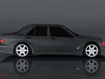 Mercedes Benz 190E Low-poly 3D model