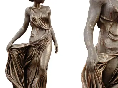 Roman Girl Statue  set 766 Low-poly 3D model