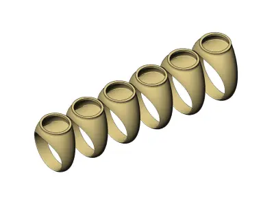 Hollow 12mm round top signet ring blanks  3D print model