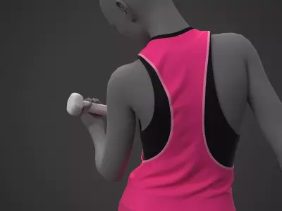 Female Sports Outfit Low-poly 3D model