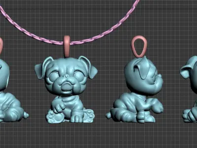 dog pendant 3D print model