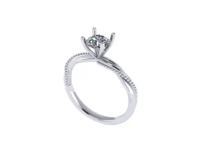 Women diamond engagement ring 3d render 3D print model purchase