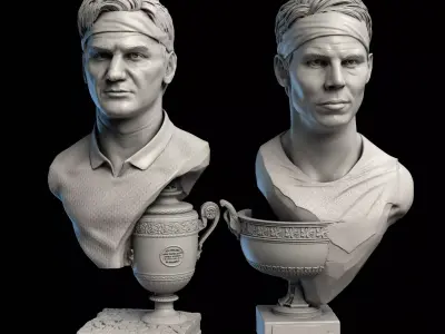 Federer and Nadal for 3D printing 3D Model Pack