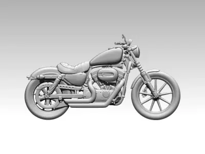classic motorcycle relief 4 3D print model