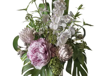 Flower Set 078 Tropical bouquet 3D model