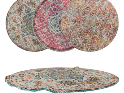 Round Rug Set 146 3D model