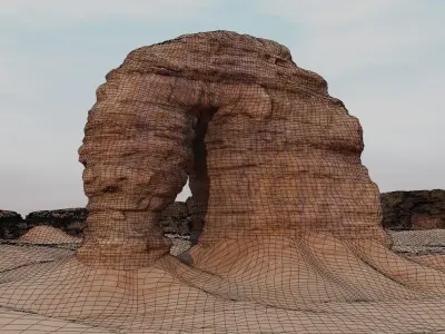 PBR Desert Cliff V1 Free low-poly 3D model