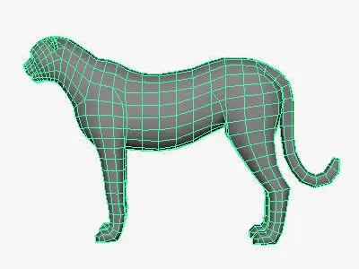 Low Poly Cheetah panther Low-poly 3D model