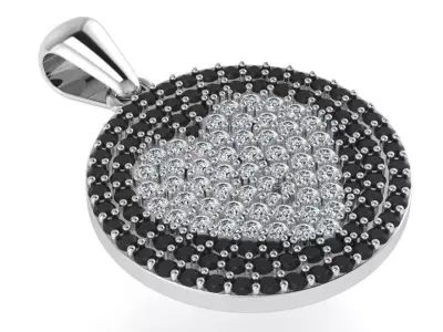 Heart Circle Pendant 1947 3D print model