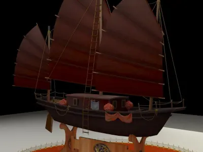 Chinese junk boat 3D model