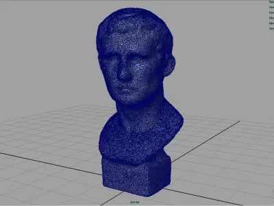 BUST of roman emperor person Low-poly 3D model