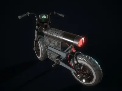 Electric Motorcycle Low-poly 3D model