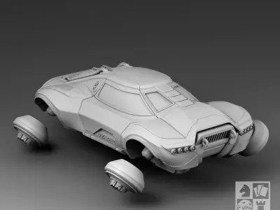 Futuristic hovercraft 3D print model