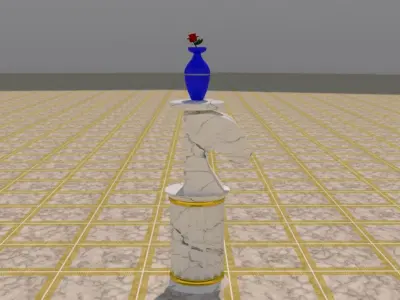 The Iconic Horse Table With Flower Vase 3D model