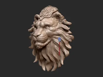 wall mount home decoration Lion v175  3D print model