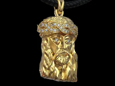 JESUS CHRIST HEAD PENDANT NECKLACE 3D print model