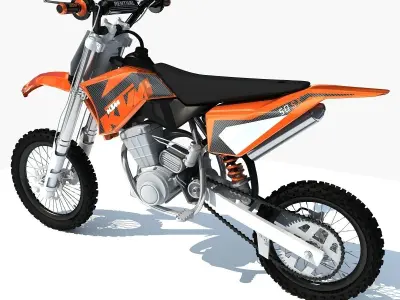 Orange KTM Motocross Bike 3D model