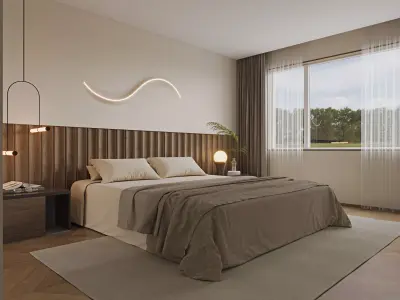 Modern living room dining room bedroom interior scenes 109 3D model
