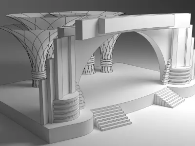 Modern Wedding Stage 3D model buy