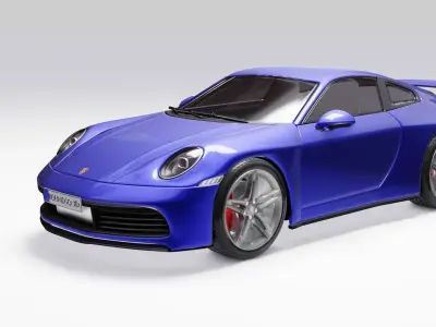  Porsche 911 Low-poly 3D model