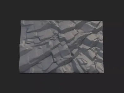 Desaturated Stone Wall Prop 3D model