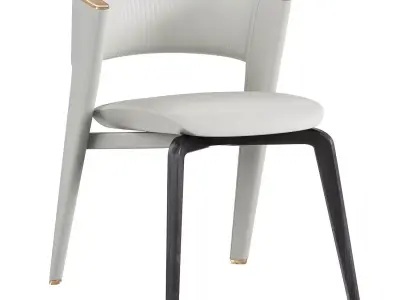 Faux Leather Upholstered Curved Back 3D model